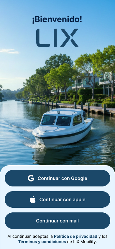 Pantalla de bienvenida de LIX Mobility