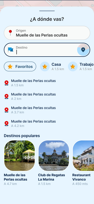 Pantalla de LIX: Elegí origen y destino.